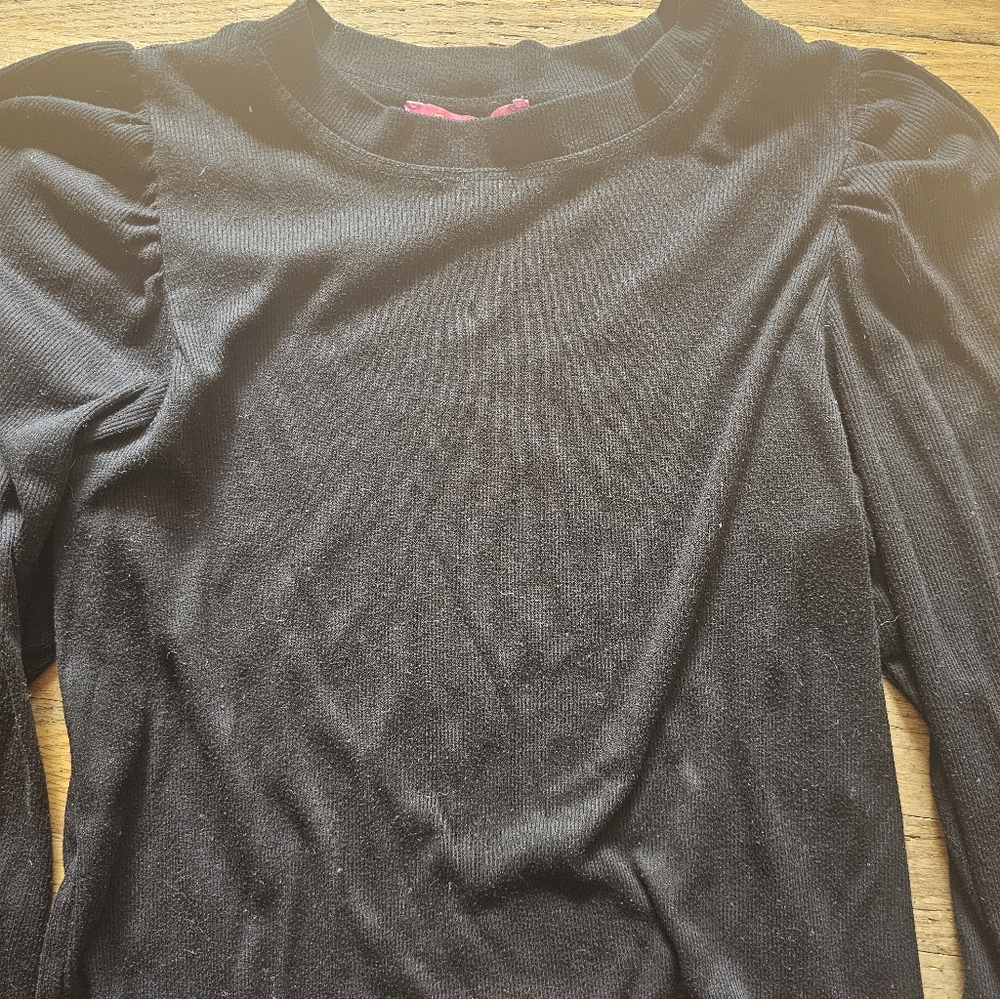 Catherine Malandrino Black Ribbed Knit Top - Picture 3 of 4